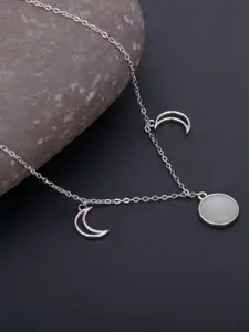 GIVA Silver-Toned Sterling Silver Rhodium-Plated Necklace