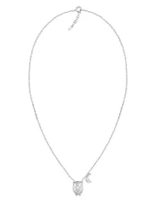 GIVA Silver-Toned Sterling Silver Rhodium-Plated Wanderers of The Night Necklace