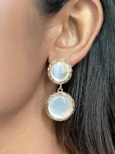 Ayesha Women White Stone Drop Earrings
