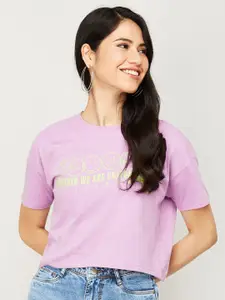SmileyWorld Women Purple Cotton Printed Top