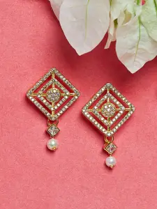 Voylla women's Gold-Toned Contemporary Drop Earrings