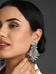 Fida White Contemporary Drop Earrings