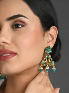 Fida Green Contemporary Drop Earrings