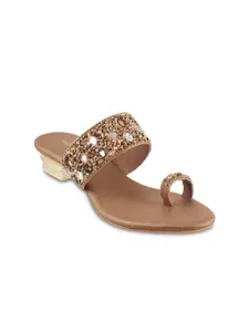 Mochi Women Brown Embellished Heels