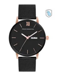 French Connection Black Analog Round Dial Watch For Men