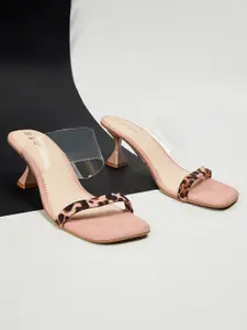 Ginger by Lifestyle Pink Printed Block Heels