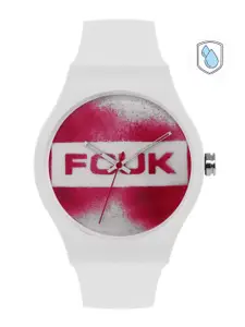 FCUK Men Red Printed Dial & White Straps Analogue Watch FC176W.R