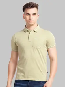 Parx Men Green Polo Collar T-shirt