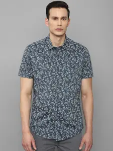 Louis Philippe Jeans Men Grey Slim Fit Floral Printed Casual Shirt