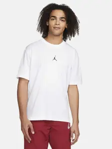 Nike Men White Brand Logo Printed M J DF SPRT SS T-shirt