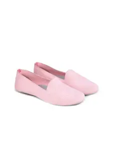 REFOAM Women Pink Woven Design Loafers