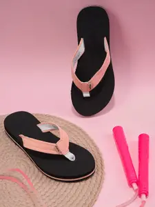 Duke Women Black & Pink Thong Flip-Flops