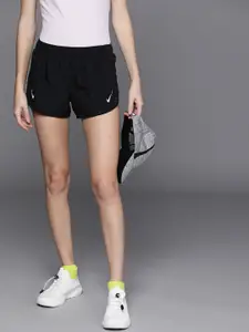 Nike Women Black Solid Dri-FIT Running Sports Shorts