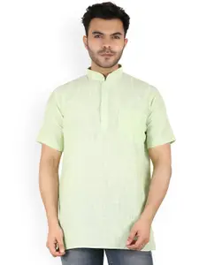 Latest Chikan Garments Men Green Patchwork White Romance Kurta
