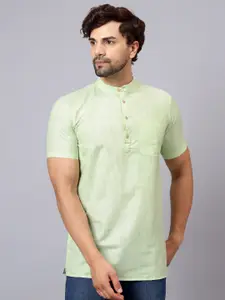 Latest Chikan Garments Men Green Patchwork White Romance Kurta