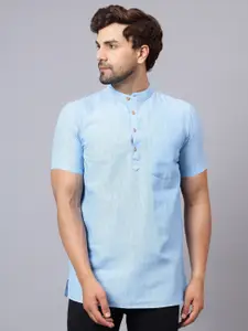 Latest Chikan Garments Men Blue Cotton Kurta