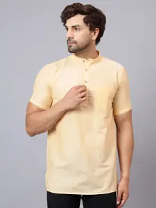 Latest Chikan Garments Men Yellow Kurta
