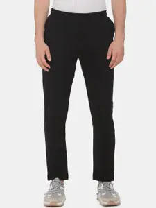 Arrow Men Black Solid Straight-Fit Track Pants