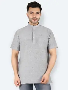 Latest Chikan Garments Men Grey Melange Solid Kurta
