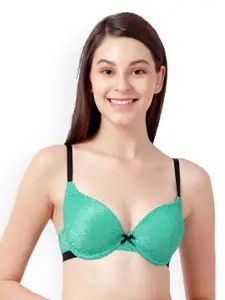 Susie Women Green Lace Dry Fit UV Protection Bra