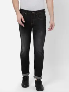 AD By Arvind Men Black Slim Fit Mildly Distressed Light Fade Jeans