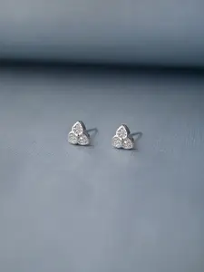 MANNASH Silver-Toned Floral Studs Earrings