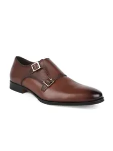 Hush Puppies Men Brown Solid Formal Monk Shoes