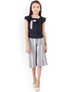 Tiny Girl Girls Navy Blue & Grey Top with Capris