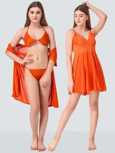 Romaisa women  Orange Nightdress
