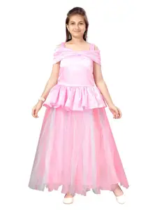 Aarika Pink Off-Shoulder Midi Dress
