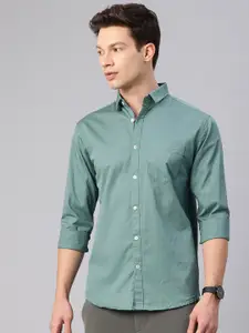 Majestic Man Men Teal Slim Fit Casual Shirt