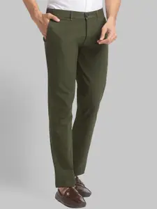 Parx Men Green Slim Fit Trousers