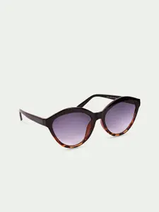 QUIRKY Women Purple Lens & Black Cateye Sunglasses with UV Protected Lens-QKY025E-Purple