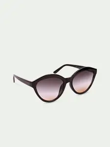 QUIRKY Women Pink Lens & Black Cateye Sunglasses with UV Protected Lens