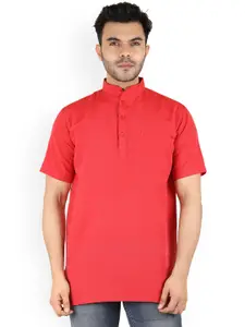 Latest Chikan Garments Men Red Solid Kurta