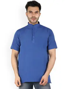 Latest Chikan Garments Men Blue Solid Kurta