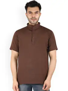 Latest Chikan Garments Men Brown Thread Work Floral Kurta