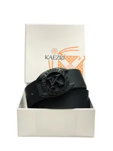 KAEZRI Men Black Leather Belt