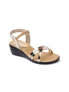 FASHIMO Gold-Toned Work Comfort Sandals