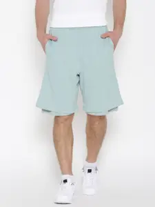 ADIDAS Men Mint Green Win Stay Solid Sports Shorts