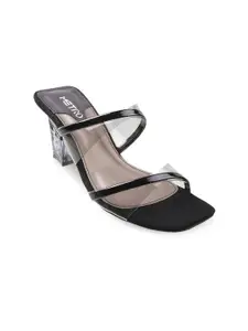 Metro Women Black Colourblocked Block Sandals