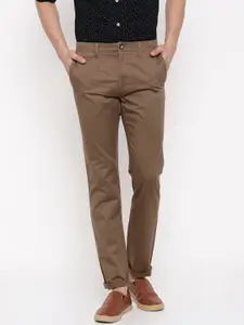 U.S. Polo Assn. Men Brown Printed Chino Trouser