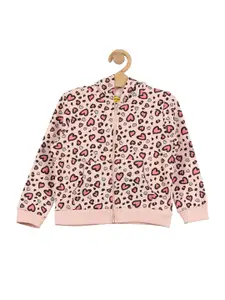Lil Lollipop Girls Pink Printed Hooded Sweatshirt