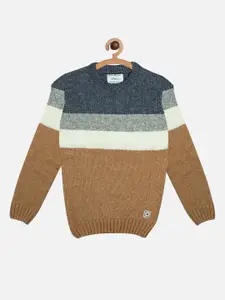 Octave Boys Yellow & White Colourblocked Pullover