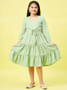 Stylo Bug Green Fit & Flare Dress