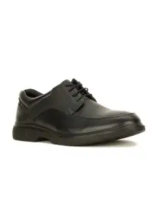 Bata Men Black Solid Leather Formal Oxfords Shoes