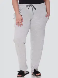 CUPID Women Grey Solid Lounge Pants-9001