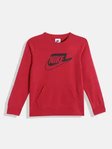 Nike Boys Red Printed Sweatshirt