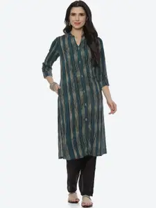 Rangriti Women Blue Straight Fit Kurta