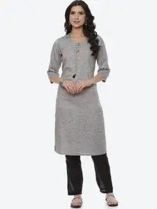Rangriti Women Grey Printed Kurta